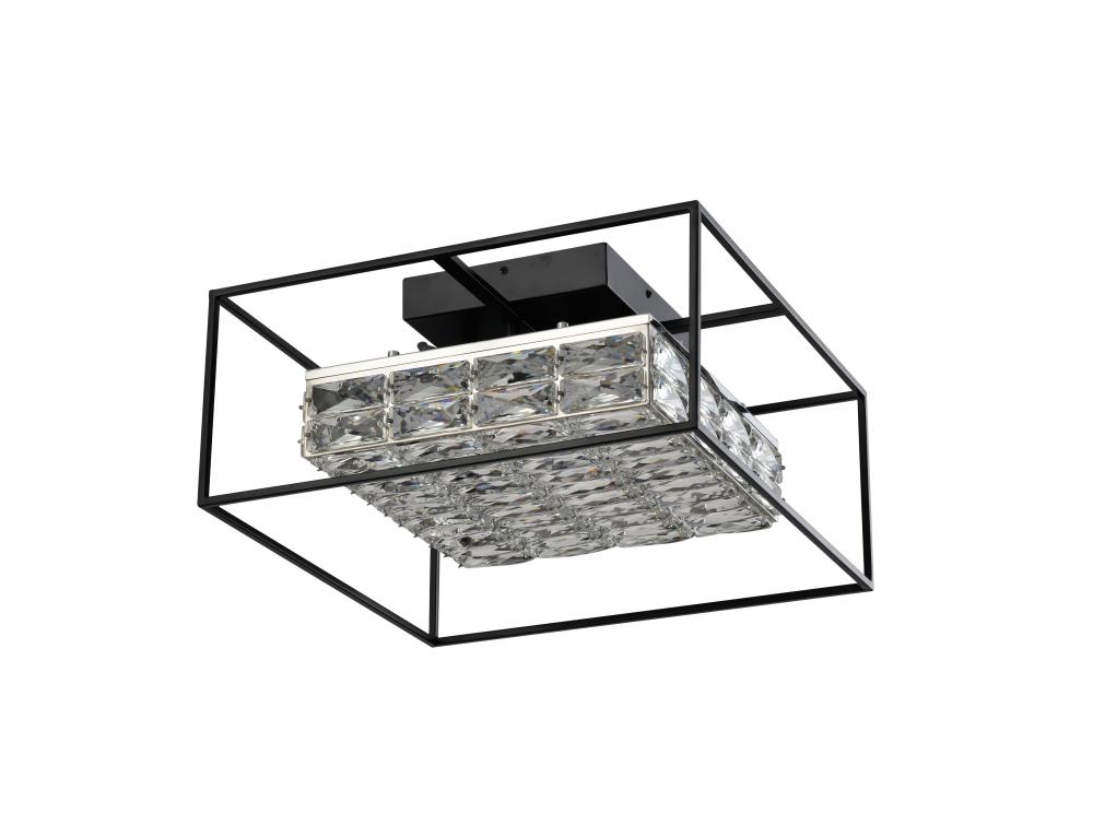 16" 30W, Semi-flush mount, Dimmable in Black frame + Chrome with initial lumen 3300